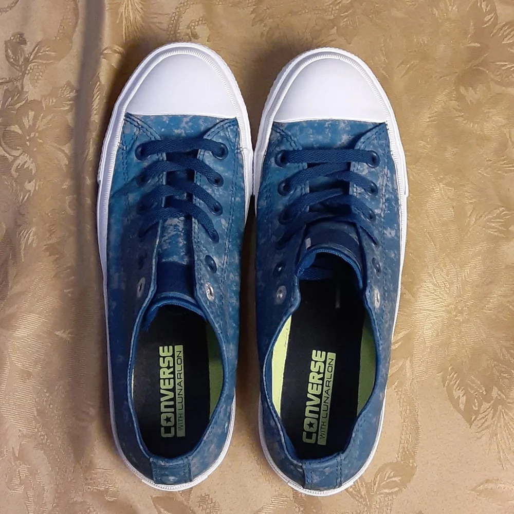 CONVERSE All  Star Ocean Blue With LUNARLON Men's 7.0 Women's 9.0 LIKE NEW - Picture 7 of 16